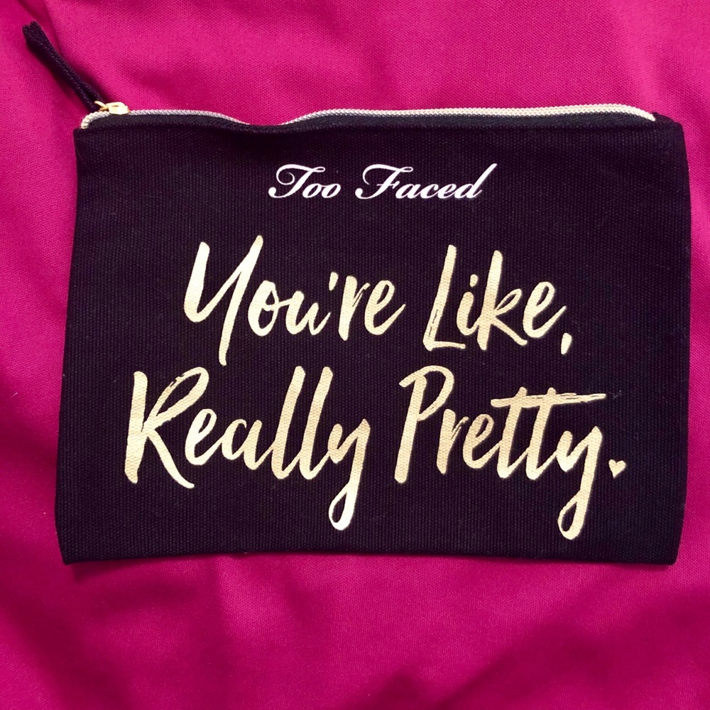 NEW limited edition large too faced makeup bag